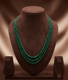 Emerald Whisper , Faceted Green Bead Multi-Strand Necklace