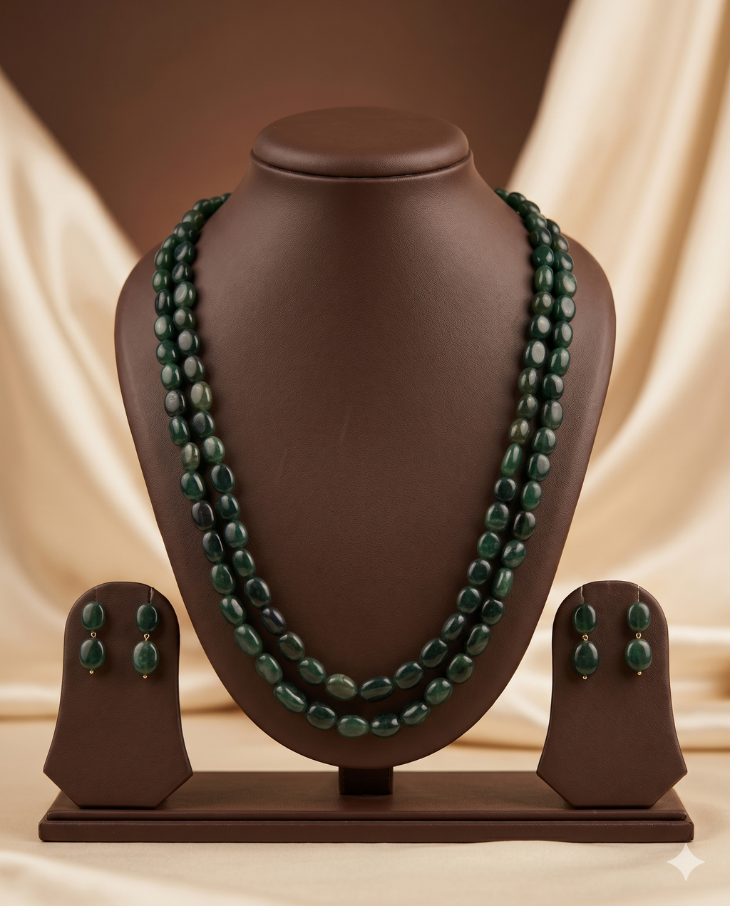 Evergreen Opulence Layered Gemstone Stone Necklace