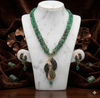 Emerald & Ebony Temple-Inspired Fancy Pendent Set