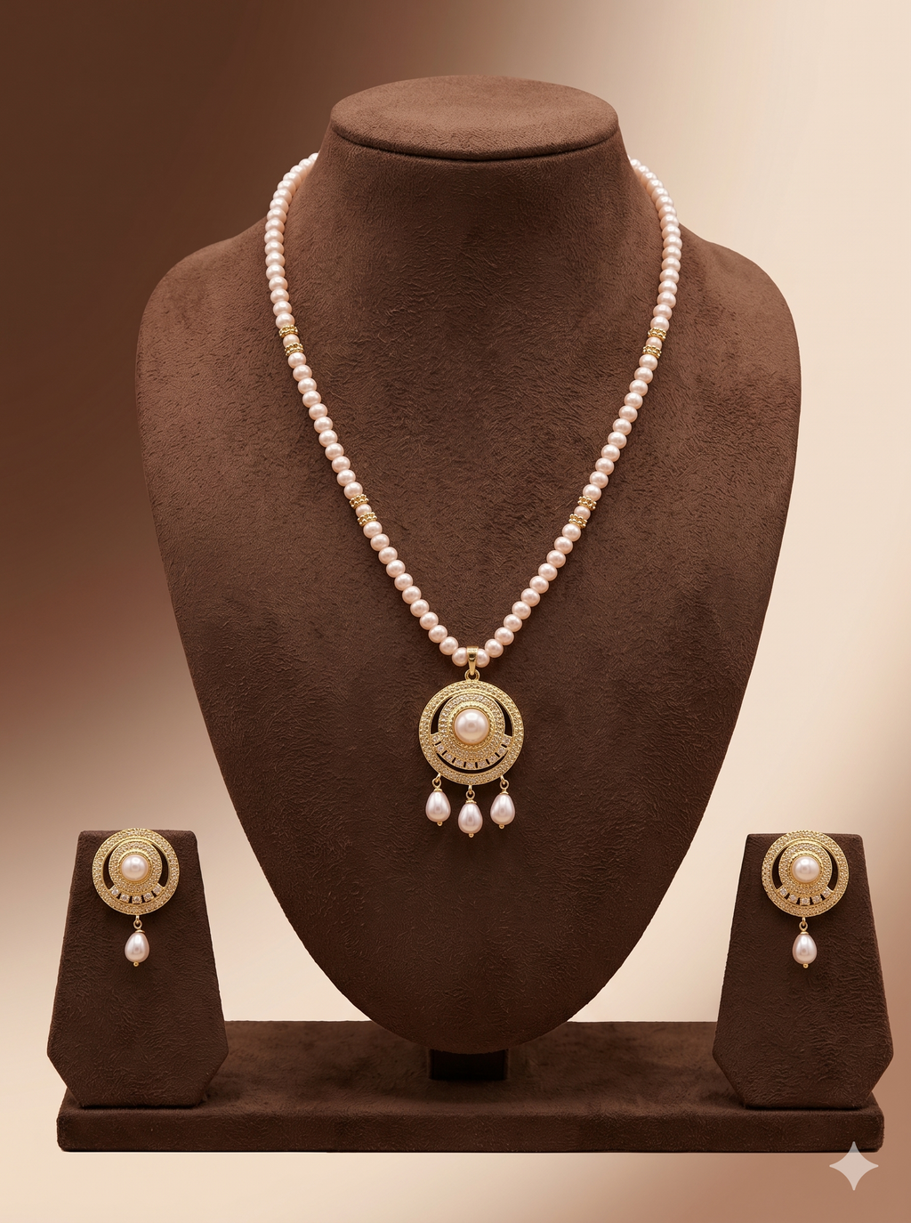 Blush Aura Freshwater Pearl Pendant Set