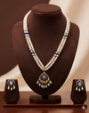 Sapphire Drop Freshwater Pearl Pendant Set