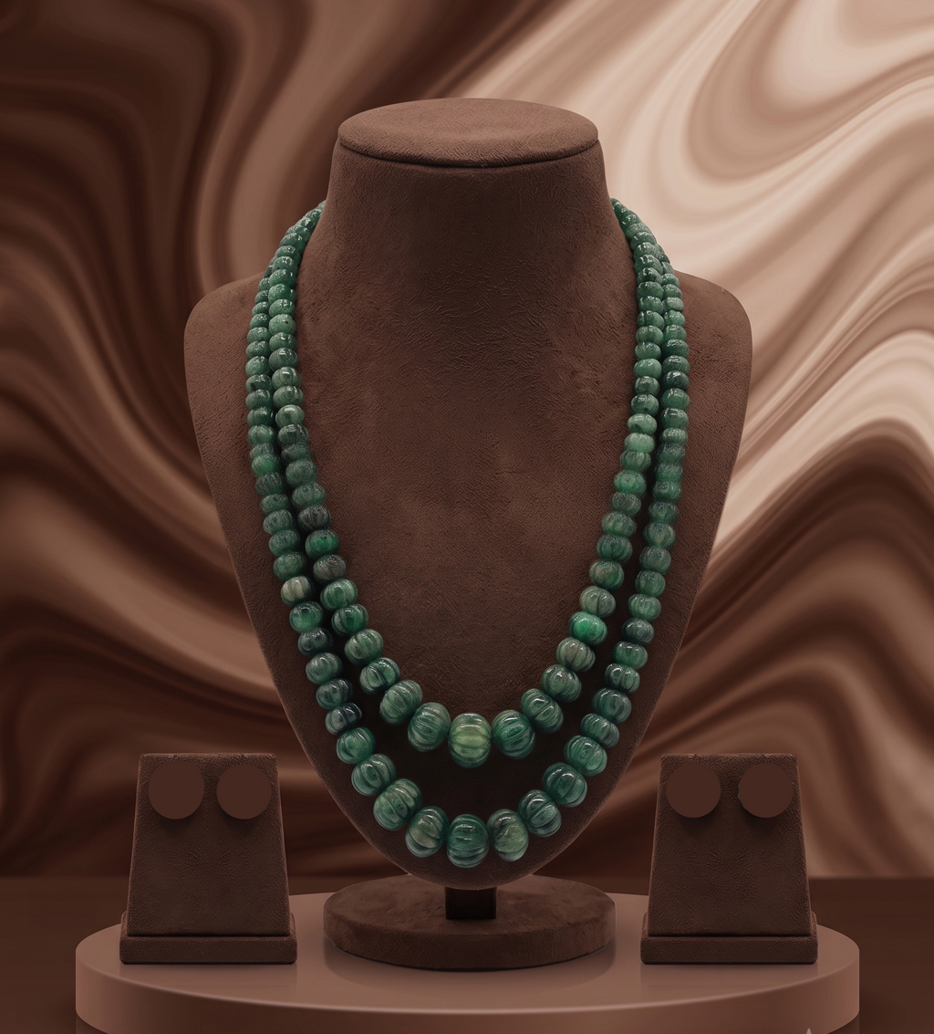 Jade Dynasty Layered Green & Barrel-Cut Beaded Necklace