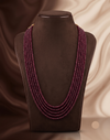 Ruby Aura  Elegant Multi-Layered Red Beaded Necklace