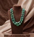 Verdant Glow Dual-Strand Gemstone Necklace