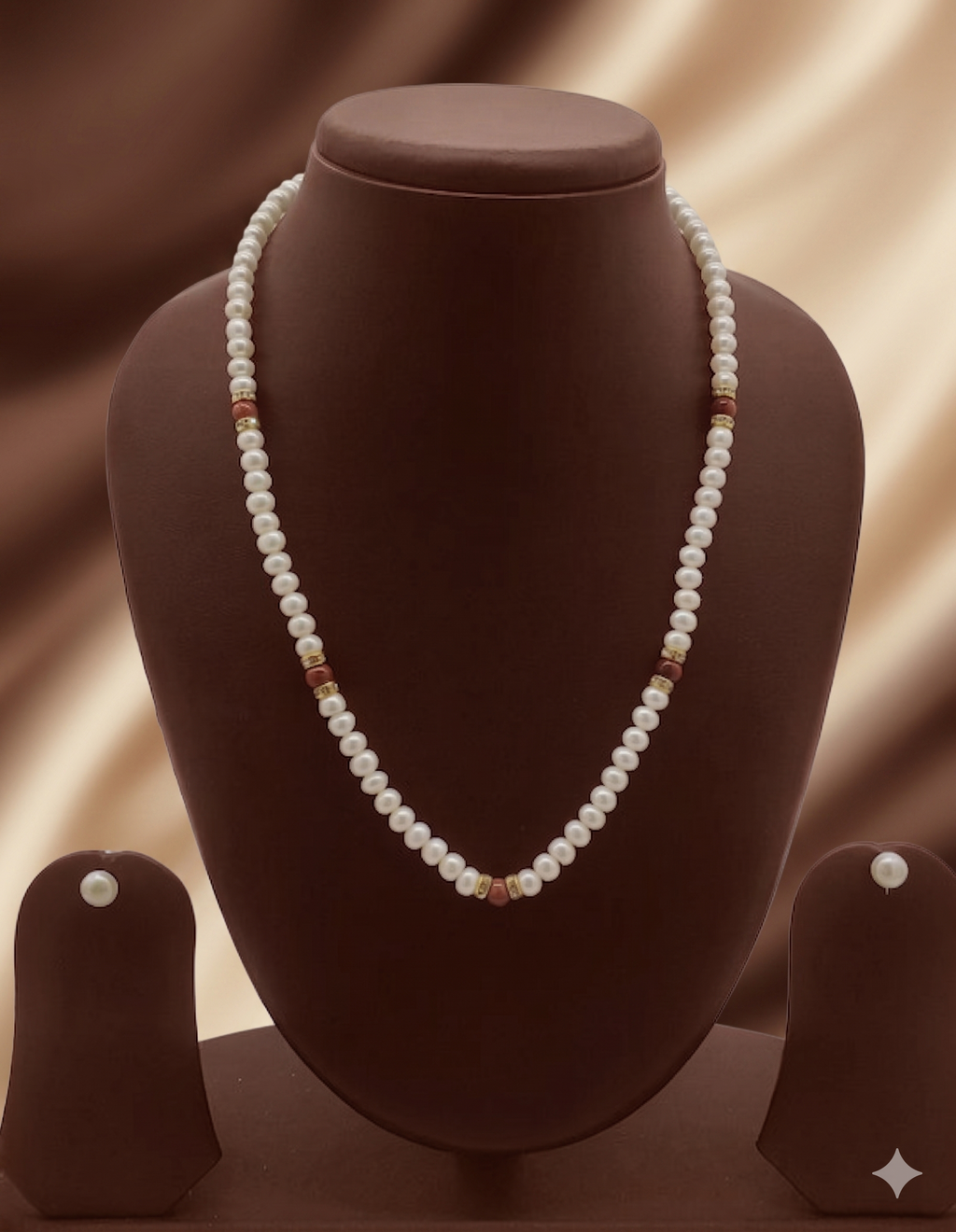 Freshwater Pearl Necklace Set with Autumn Accents