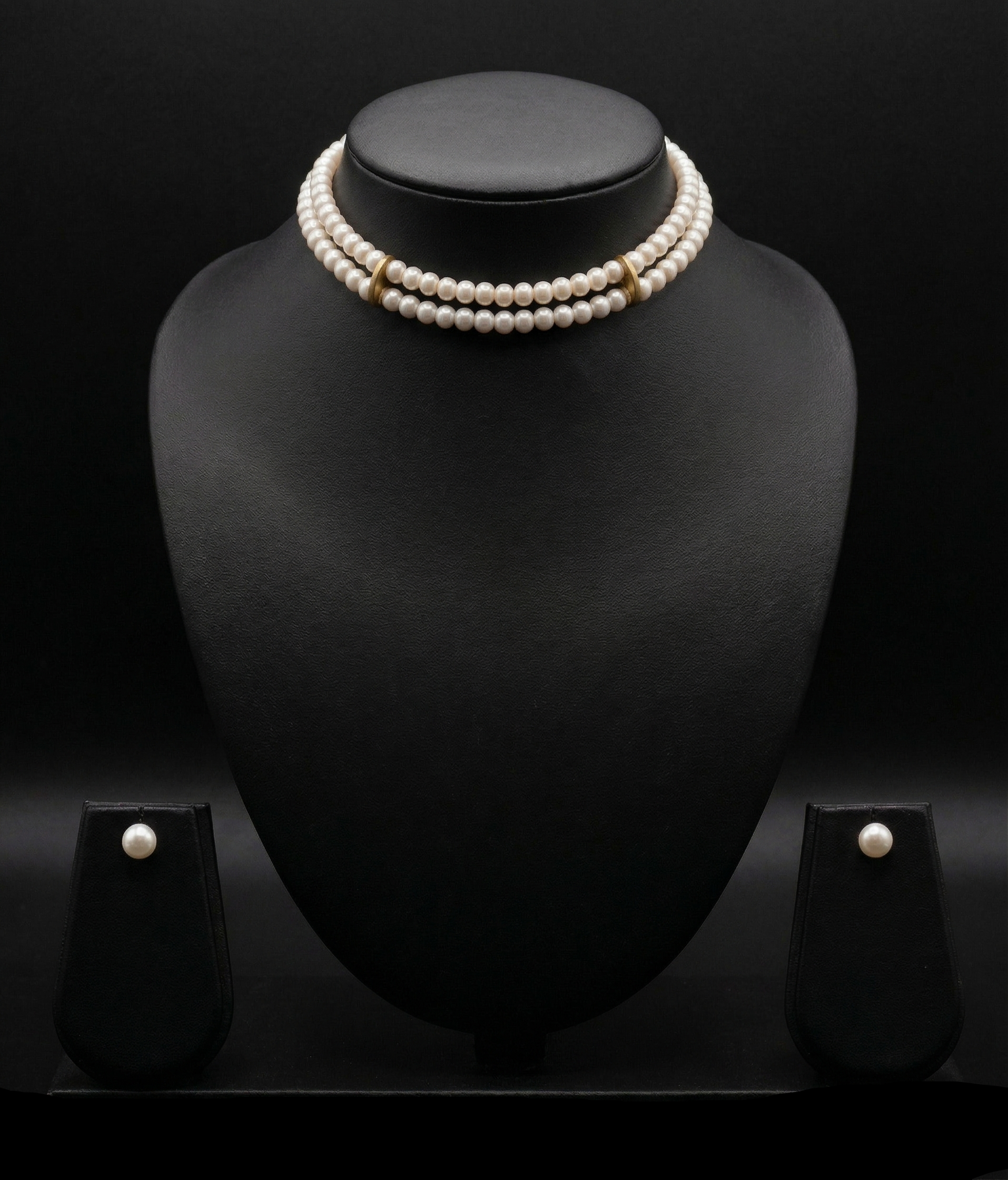 Classic Elegance Double-Strand Pearl Choker Set