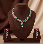 Multicolour CZ Necklace Set