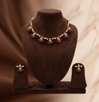Pearl Ruby Emerald Necklace Set