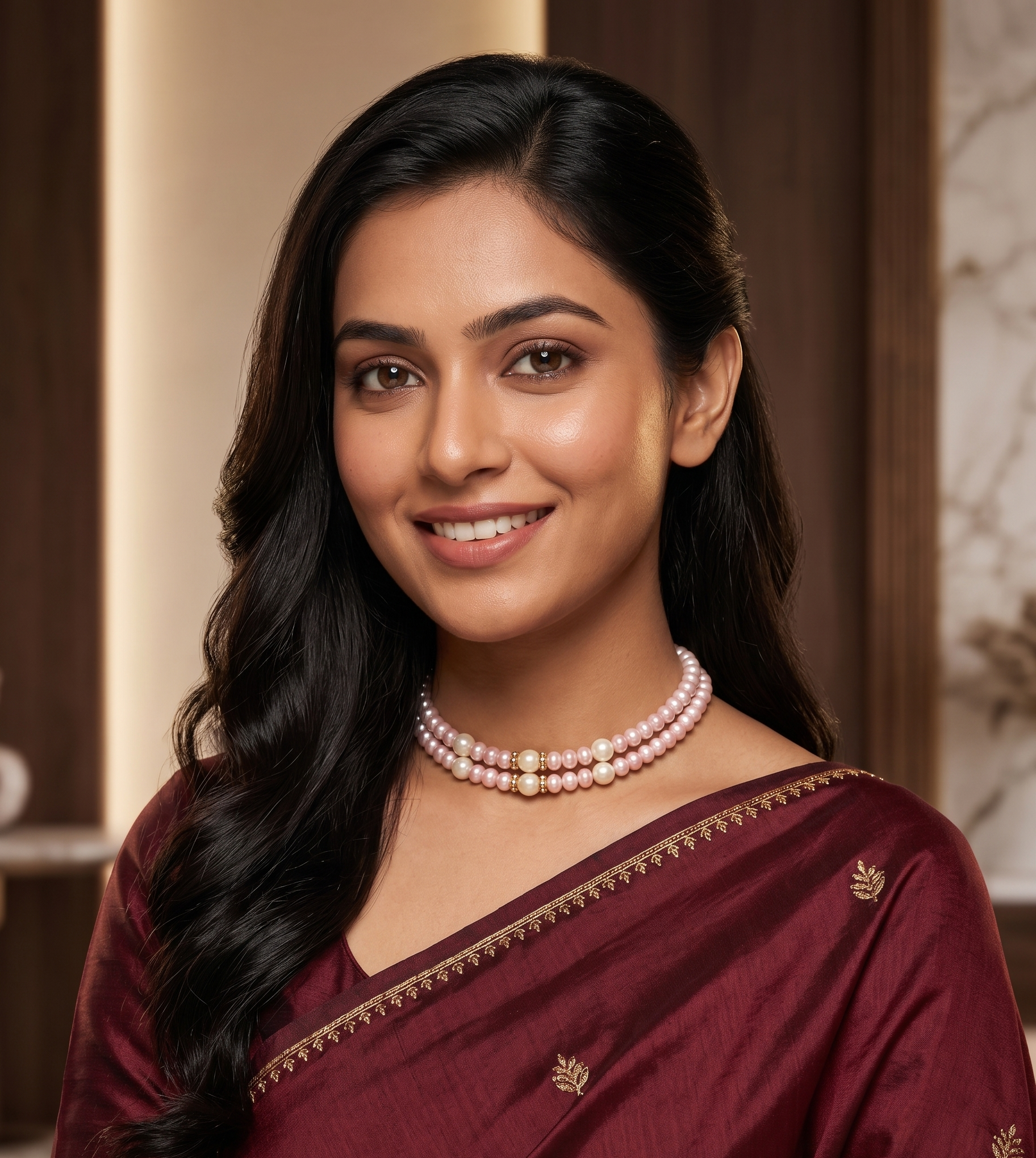 Blush Elegance Freshwater Pearl 2 Line Choker