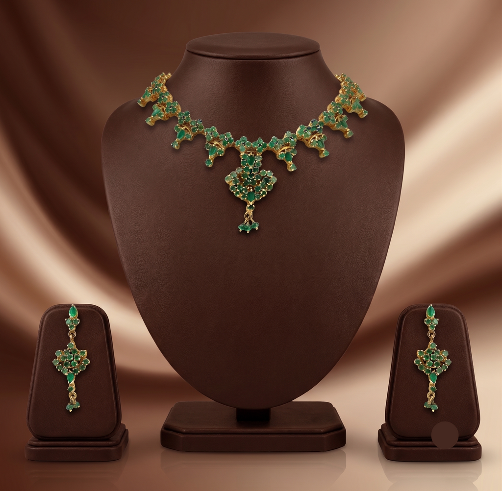 Green Emerald Necklace Set