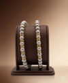 German Silver Pearl Bangle – Elegant Alternating Pattern