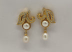 Gold-Plated Pearl CZ Danglers