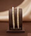 Gold Tone Bangles with Rows of Pearls – Elegant Traditional Pair