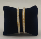 Gold Tone Bangles with Rows of Pearls – Elegant Traditional Pair
