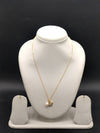 Gold tone clover pearl pendant chain necklace for women
