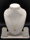 Gold tone clover pearl pendant chain necklace for women