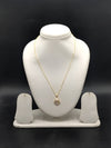 Gold tone teardrop pendant chain necklace for women