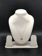 Gold tone teardrop pendant chain necklace for women