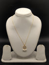 Gold tone vintage pearl drop pendant necklace for women
