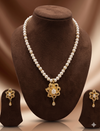 Golden Bloom Freshwater Pearl Necklace & Earrings Set