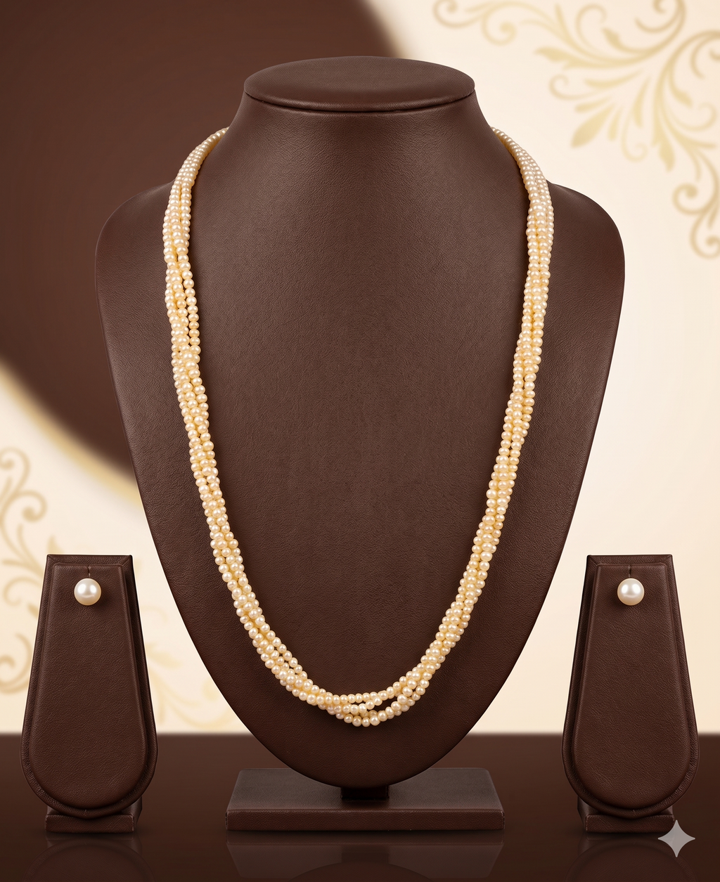 Golden Grace Multi-Strand Freshwater Seed Pearl Necklace Set