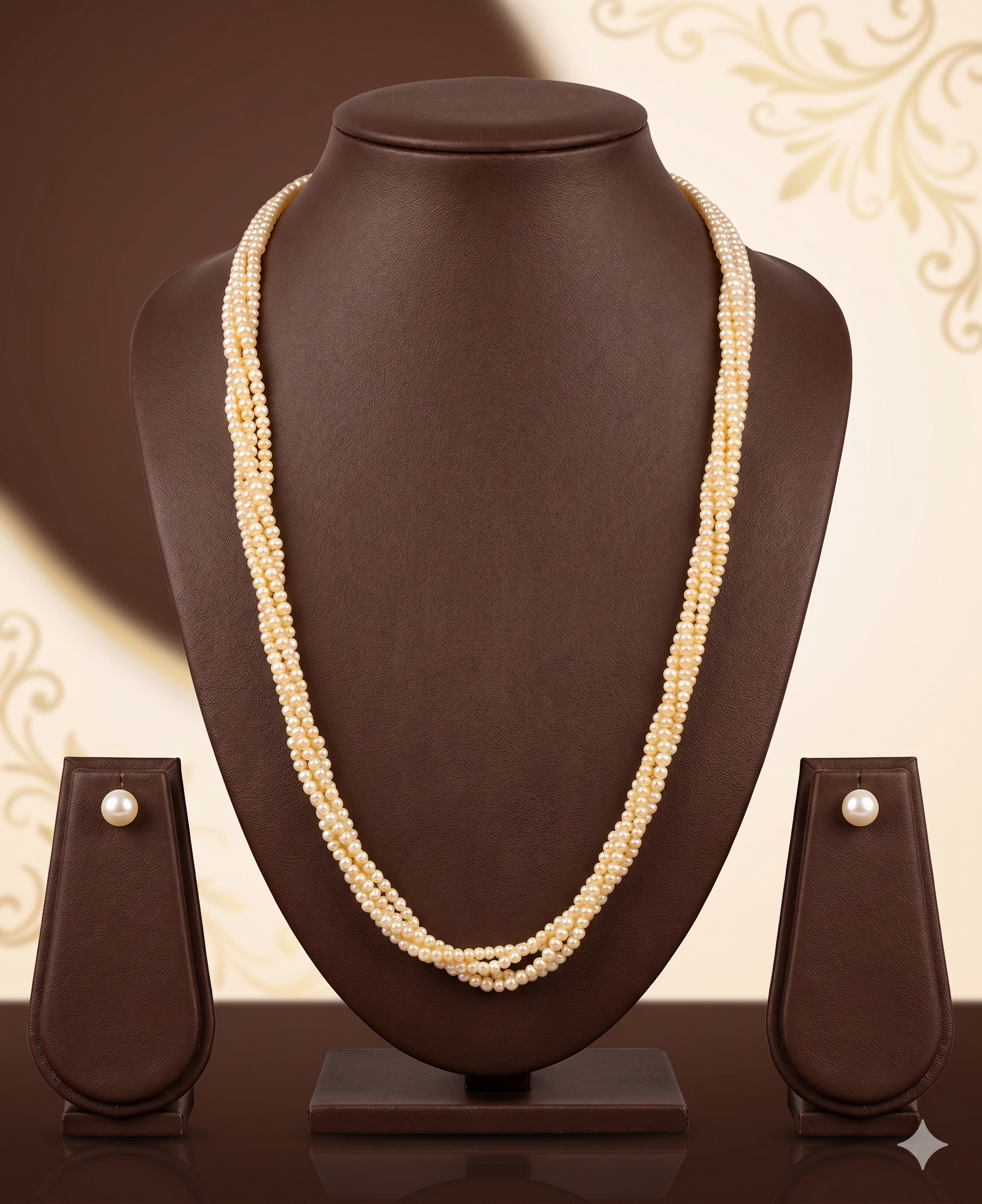 Golden Grace Multi-Strand Freshwater Seed Pearl Necklace Set
