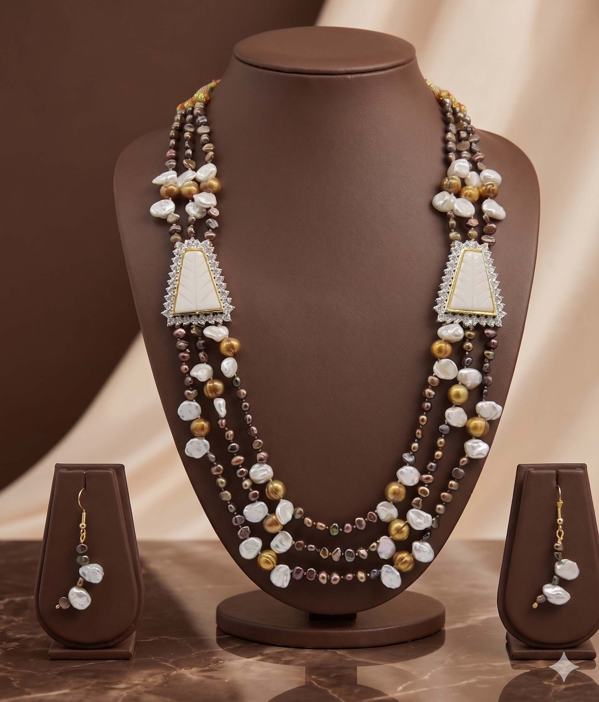 Golden Mirage Freshwater Pearl Pendant Set