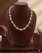Golden & White Harmony Single-Line Freshwater Pearl Necklace Set