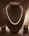 Graduated White Freshwater Pearl Necklace & Earrings