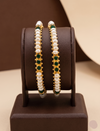  Green Stone &amp; Pearl Bangles – Vibrant Traditional Glamour