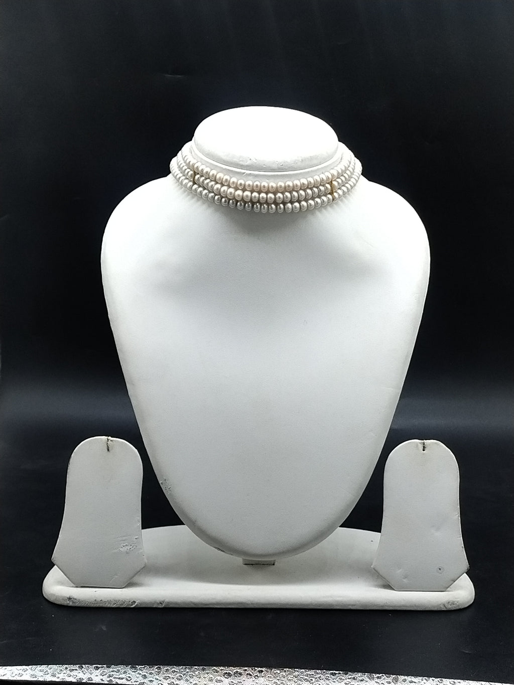 Grey freshwater pearl 3 line choker necklace for women