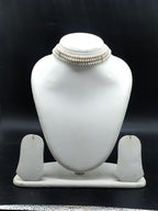 Grey freshwater pearl 3 line choker necklace for women