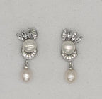 Halo &amp; Marquise Pearl Drop Earrings