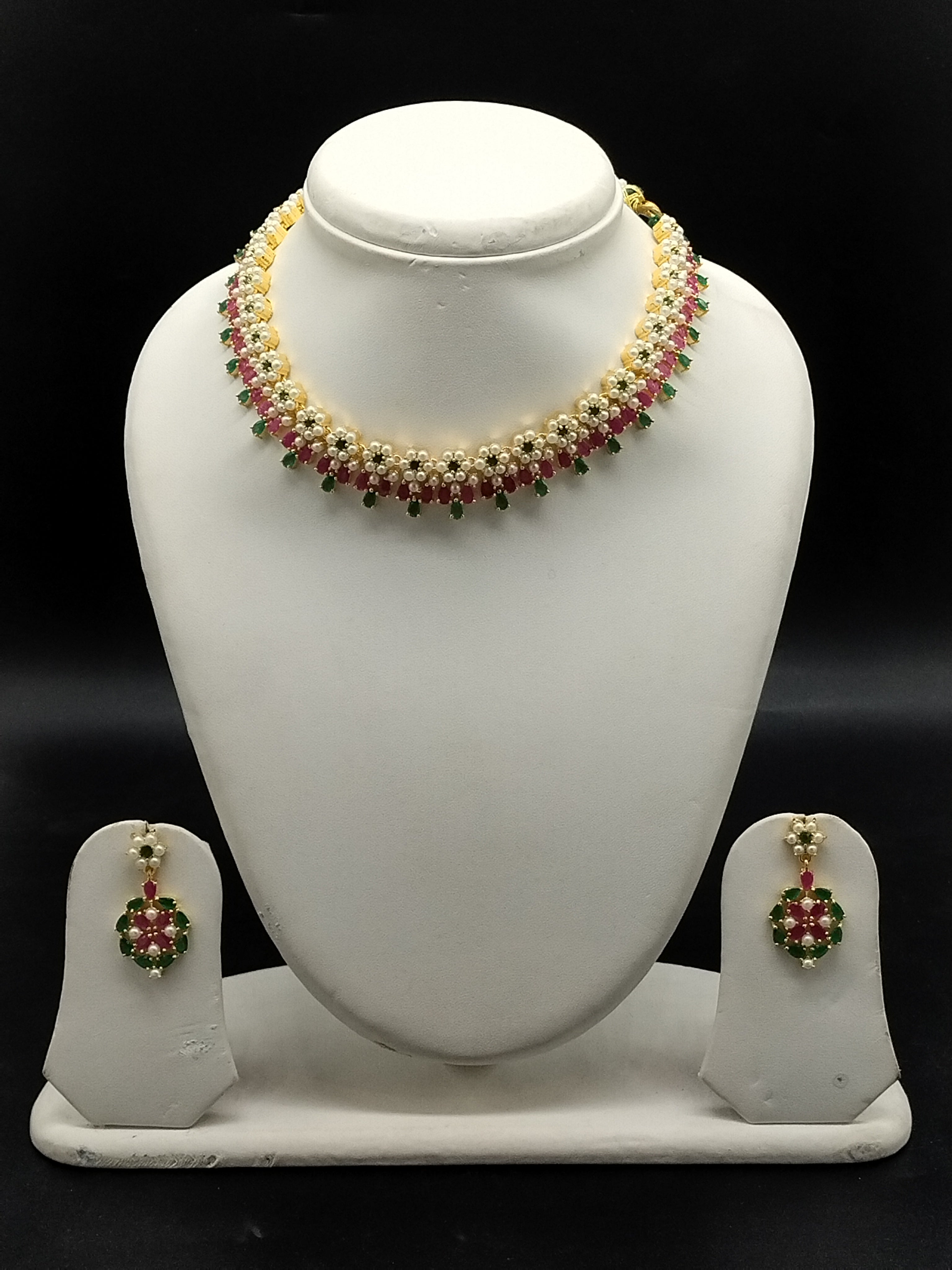 Heritage Pearl designer choker necklace set for women