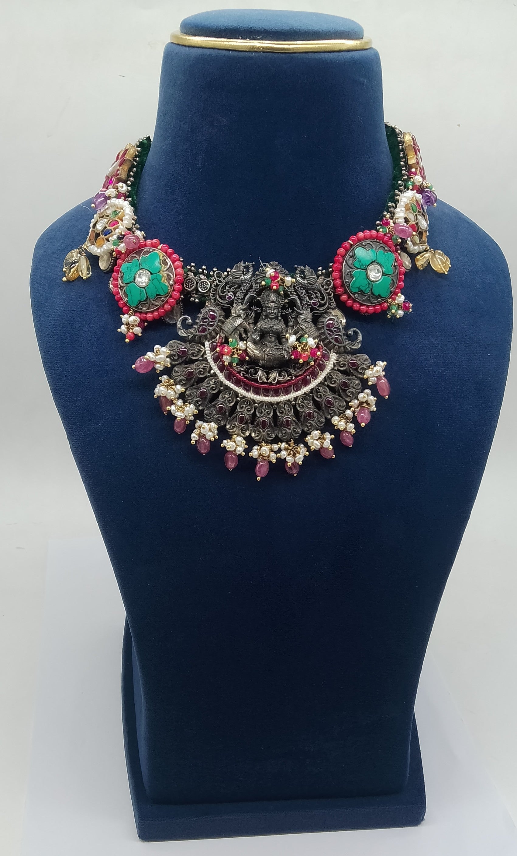 Silver Nakhra Lakshmi Choker