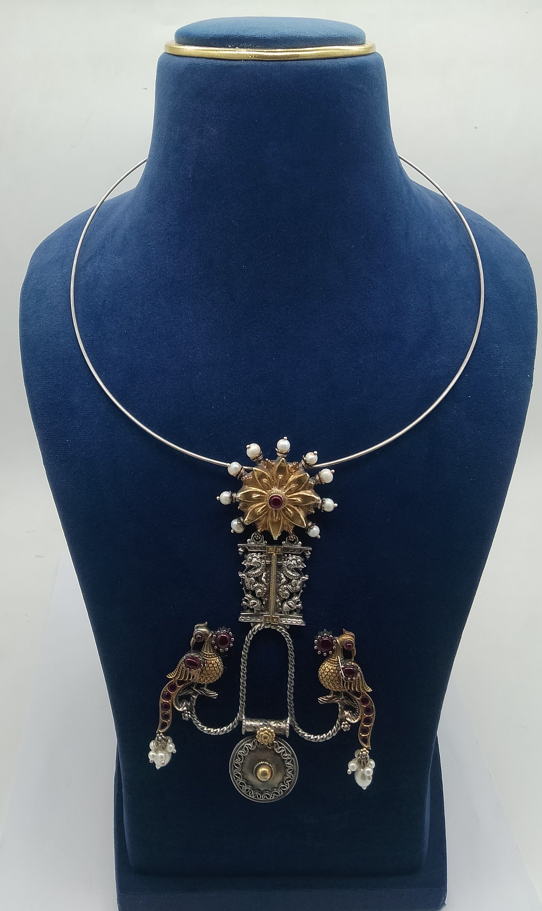 Silver Peacock Pendant Necklace