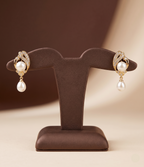 Intricate pearl drop earrings for women