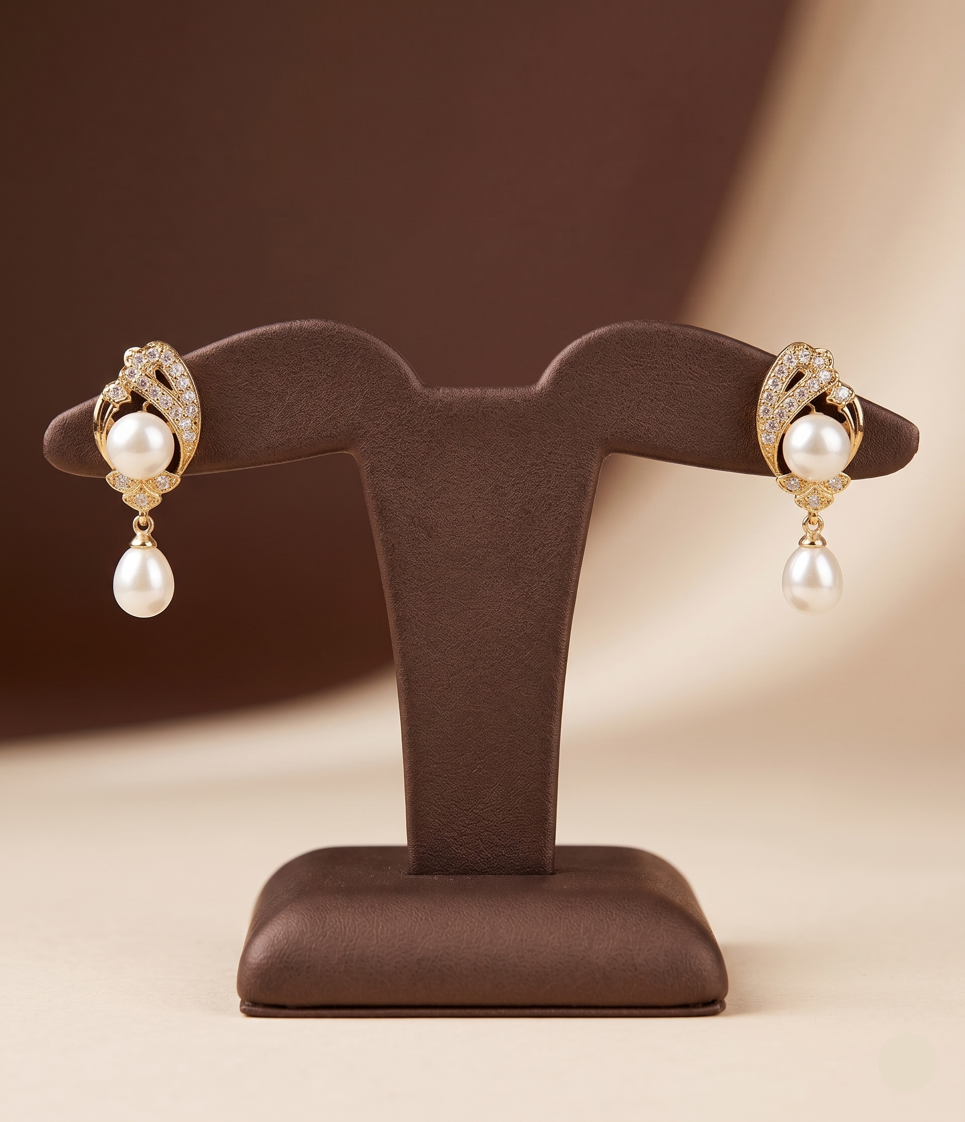 Intricate pearl drop earrings for women