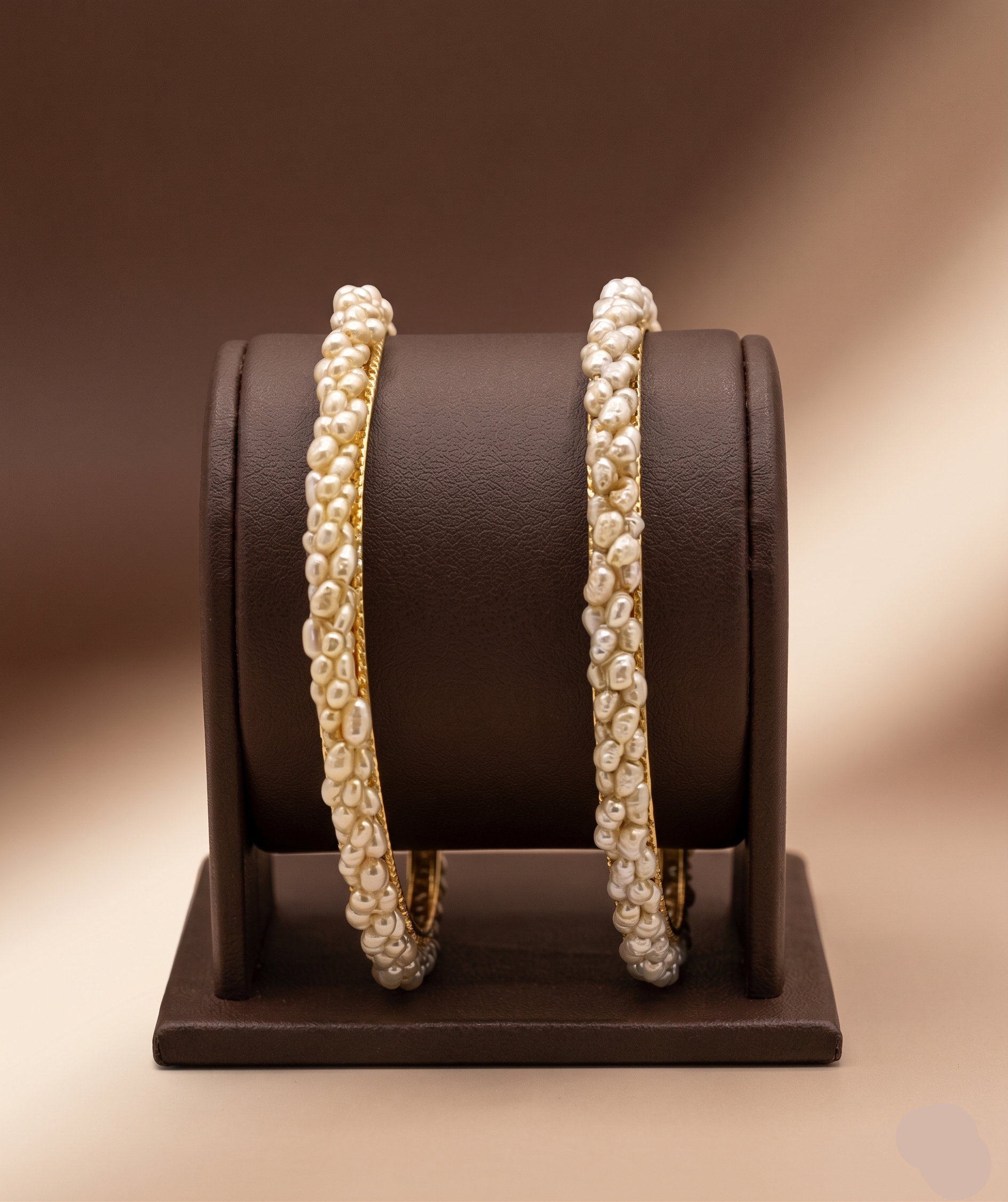  Irregular Pearl Gold Bangles – Textured Classic