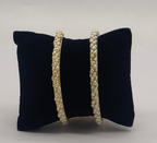  Irregular Pearl Gold Bangles – Textured  Classic