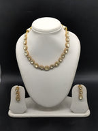 Kundan style AD choker necklace set with matching earrings for women