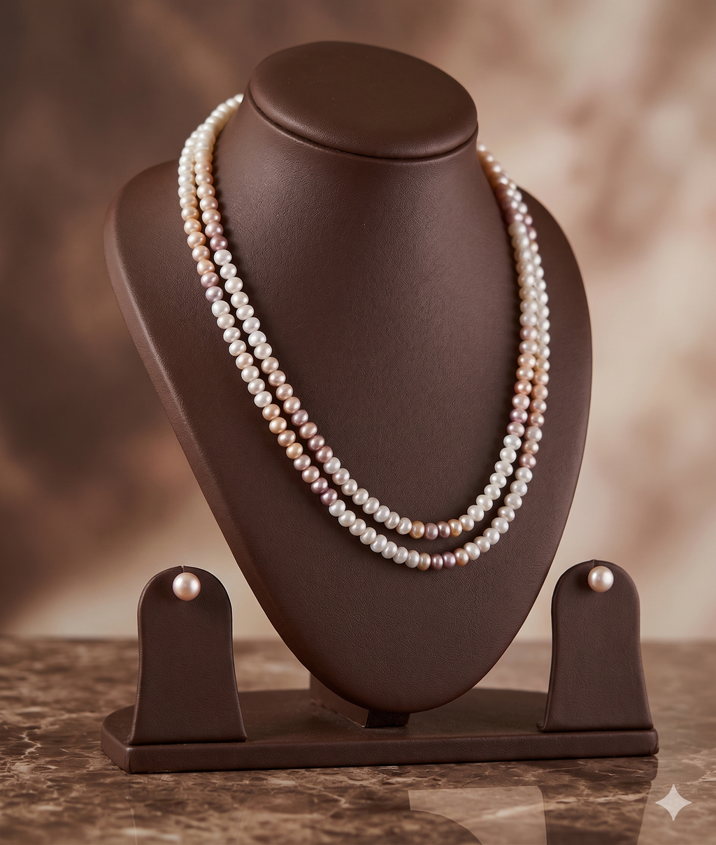 Layered Twin-Strand Freshwater Pearl Necklace Set