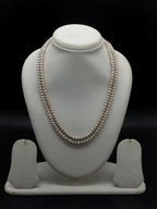 Light grey freshwater pearl two line mala necklace for women