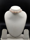 Light pink and white freshwater pearl 2 line choker necklace for women