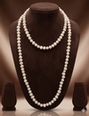 Long Oval Freshwater Pearl Necklace