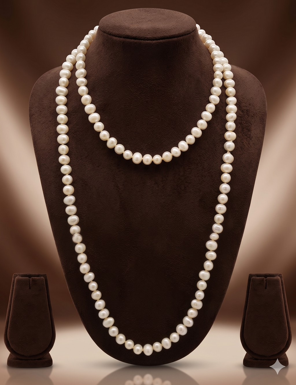 Long Oval Freshwater Pearl Necklace