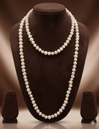 Long Oval Freshwater Pearl Necklace