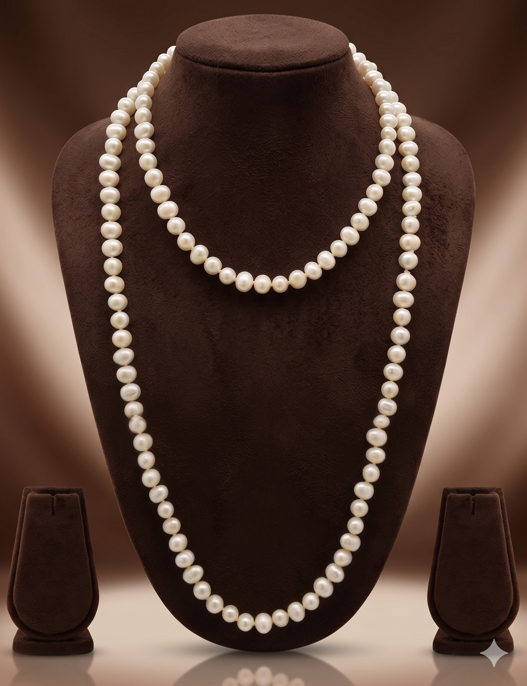 Long Oval Freshwater Pearl Necklace