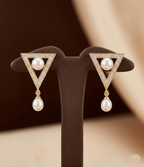 Mango-shaped pearl drop earrings for women