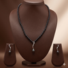 Midnight Pearl Drop One Line Freshwater Pearl Necklace & Earrings Set